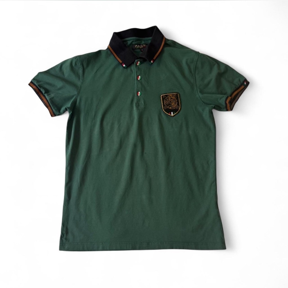 Classic Green Polo Shirt with Black Trim